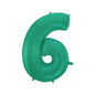 Baloane Folie Aquamarin Cifra 6 - 100 cm (40 inch)