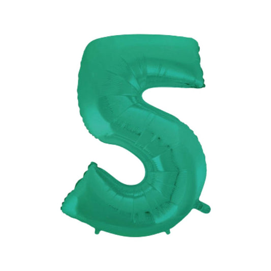 Baloane Folie Aquamarin Cifra 5 - 100 cm (40 inch)