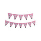 Banner Decorativ 12 Stegulete Roz  cu Pisicute, Dimensiune Stegulet 17 cm - nuria.store.ro