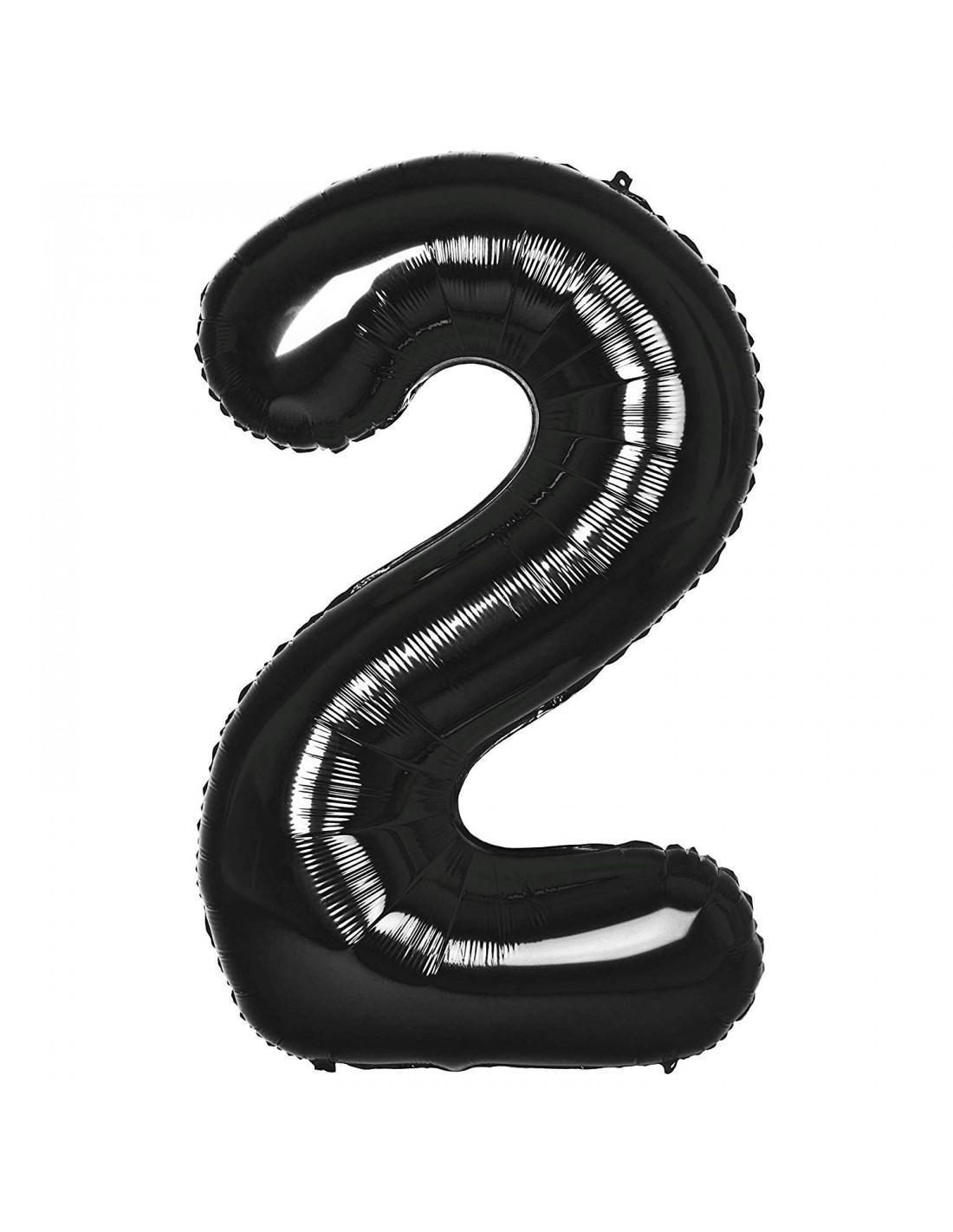 Baloane Folie Negru Cifra 2 - 100cm - nuria.store.ro