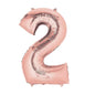 Baloane Folie Rose Gold Cifra 2 - 100cm - nuria.store.ro