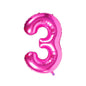 Baloane Folie Roz Cifra 3 - 100cm - nuria.store.ro