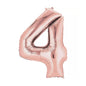 Baloane Folie Rose Gold Cifra 4 - 100cm - nuria.store.ro