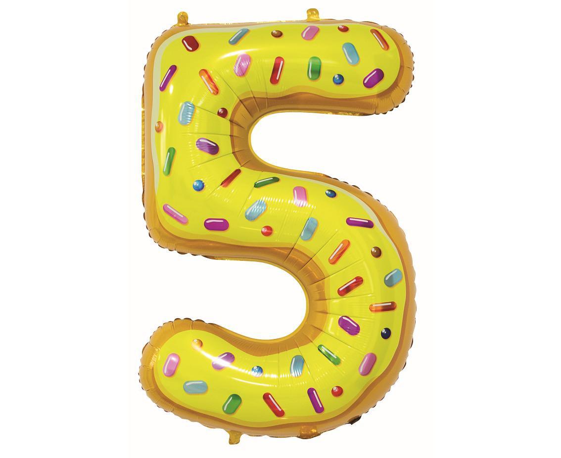 Baloane Folie Donuts Cifra 5 - 100cm - nuria.store.ro