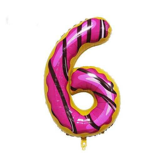 Baloane Folie Donuts Cifra 6 - 100cm - nuria.store.ro