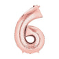 Baloane Folie Rose Gold Cifra 6 - 100cm - nuria.store.ro