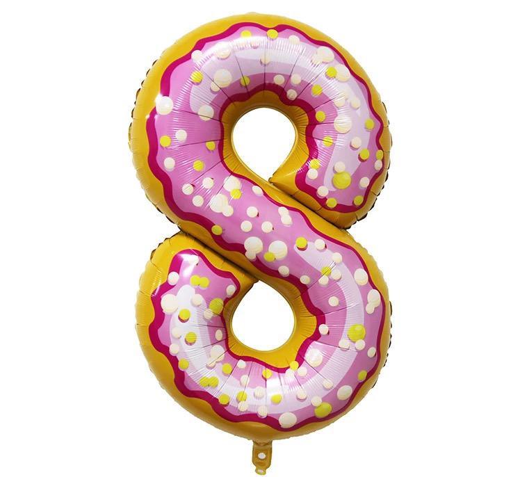 Baloane Folie Donuts Cifra 8 - 100cm - nuria.store.ro