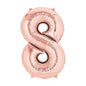Baloane Folie Rose Gold Cifra 8 - 100cm - nuria.store.ro