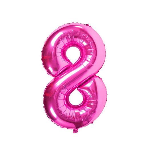 Baloane Folie Roz Cifra 8 - 100cm - nuria.store.ro
