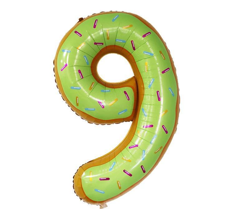 Baloane Folie Donuts Cifra 9 - 100cm - nuria.store.ro