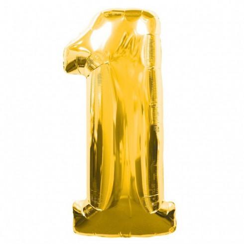 Baloane Folie Auriu Cifra 1 - 100cm - nuria.store.ro