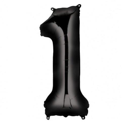 Baloane Folie Negru Cifra 1 - 100cm - nuria.store.ro