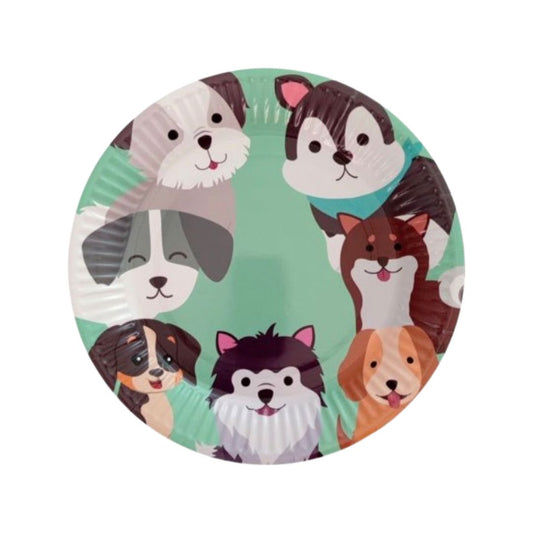 Set 8 Farfurii Carton Party Catelusi - Diametru 18 cm