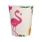 Set 8 Pahare din Carton, Flamingo Party - Diametru 8,7 cm