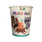 Set 8 Pahare Carton cu Animale de Padure “La Multi Ani“ - diametru 8,7 cm