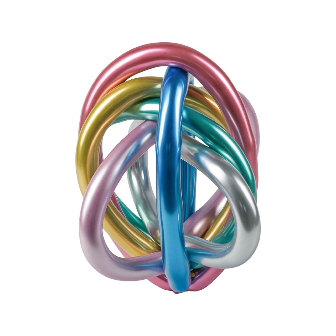 Baloane Latex Modelaj Culori Mixte Cromate, Diametru 4,5 cm, Lungime 125 cm - Set 100 buc.