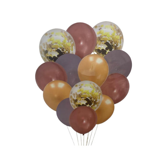 Set 13 Baloane Latex 25 cm, partial Confetti - nuria.store.ro