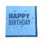 Set 16 Bucati Servetele Albastru Happy Birthday - 33/33 cm - nuria.store.ro