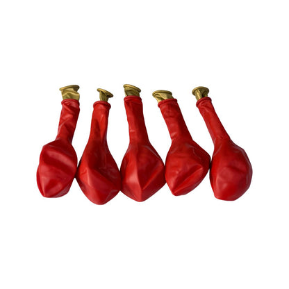 Balon Latex dublu 2 in 1, Rosu cu Aurit Cromat, cod 405, 25 cm - Set 20 bucati - nuria.store.ro