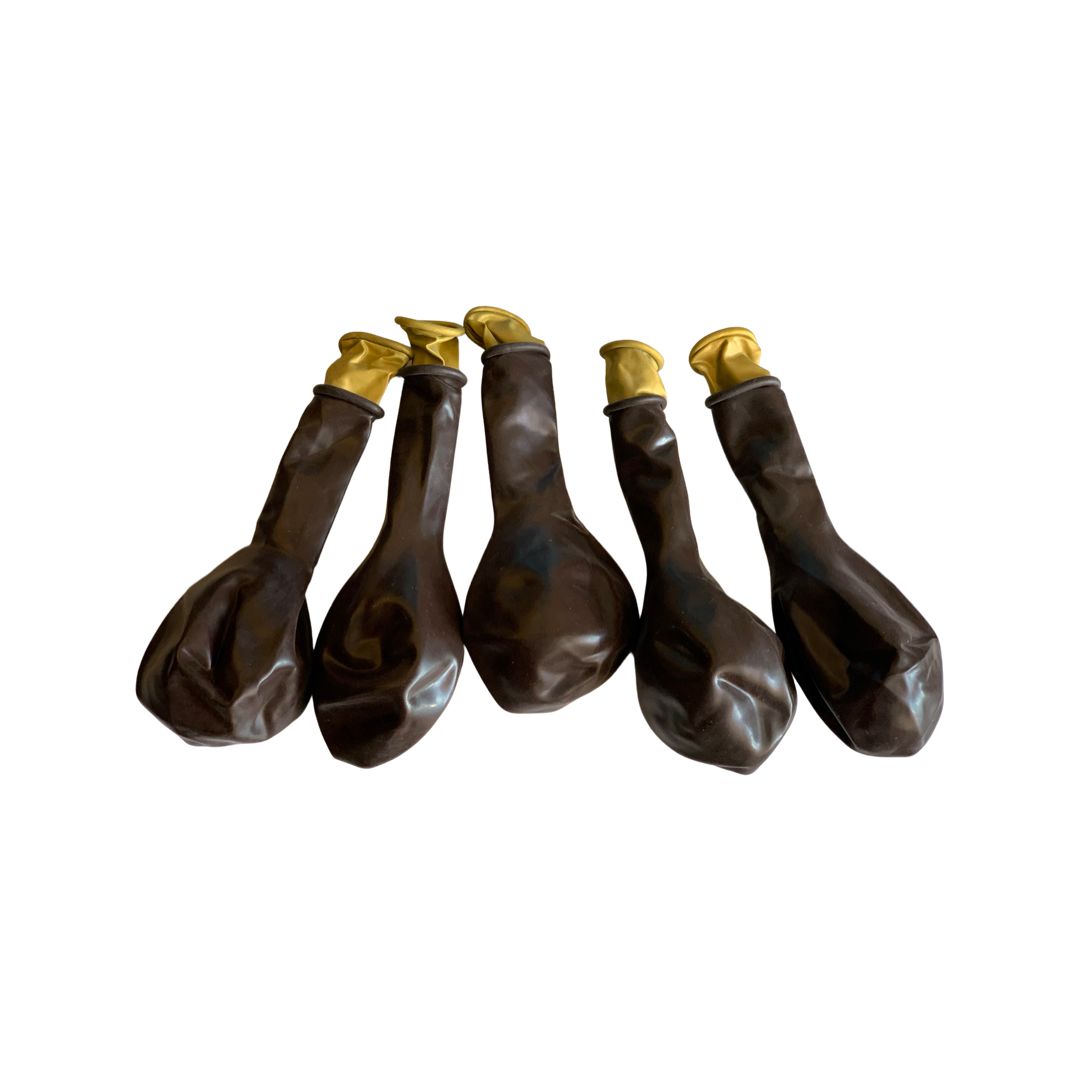 Balon Latex dublu 2 in 1, Maro cu Auriu Cromat, cod 401, 25 cm - Set 20 bucati - nuria.store.ro