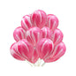 Baloane Latex Marmorat Alb cu Rosu, cod 344, 35 cm - Set 5 bucati - nuria.store.ro