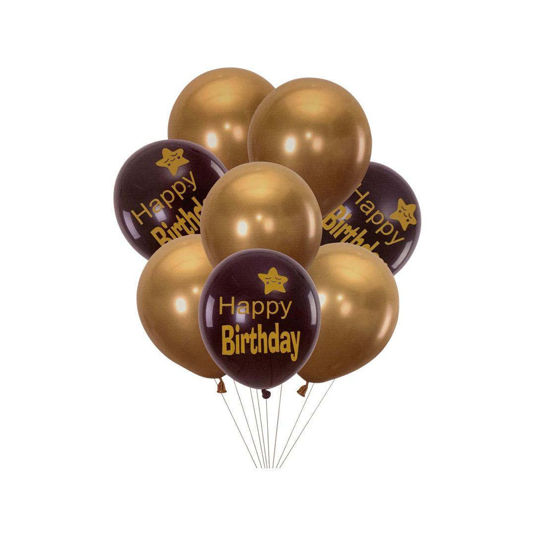 Baloane Latex Happy Birthday, 25 cm, Set 8 Bucati - nuria.store.ro