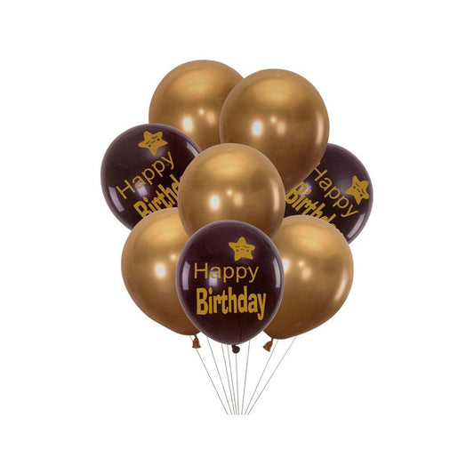 Baloane Latex Happy Birthday, 25 cm, Set 8 Bucati - nuria.store.ro