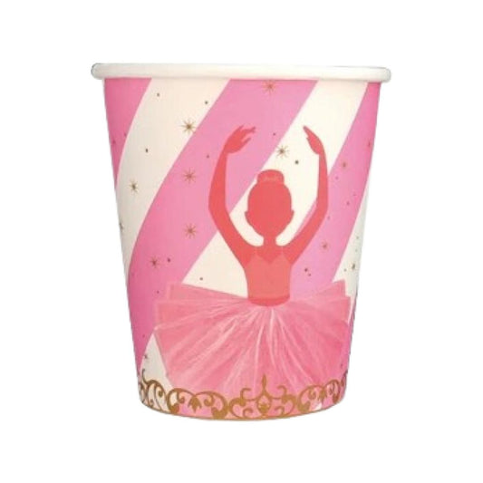 Set 8 Pahare Carton Balerina, Diametru 8,7 cm