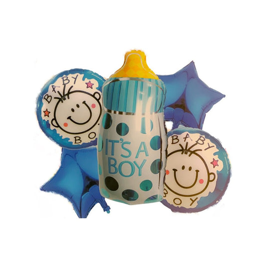 Balon Folie, set "Baby Shower", 5 piese, Albastru - nuria.store.ro