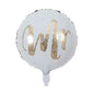 Balon Folie Rotund, Text "Mr", Alb - 45 cm - nuria.store.ro