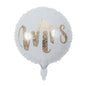 Balon Folie Rotund, Text "Mrs", Alb - 45 cm - nuria.store.ro