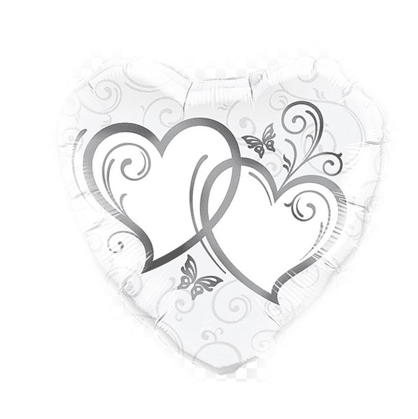 Balon Folie pentru Casatorie, Forma Inima cu Imprimeu Inimi - nuria.store.ro