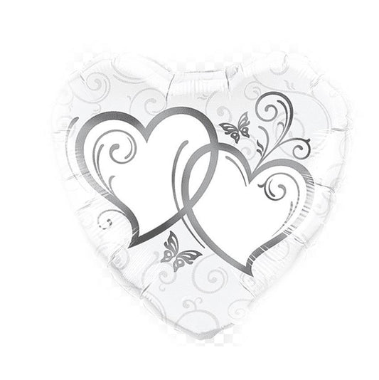 Balon Folie pentru Casatorie, Forma Inima cu Imprimeu Inimi - nuria.store.ro