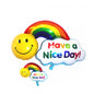 Balon Folie mini, Curcubeu si Emoticon "Have a Nice Day" - nuria.store.ro