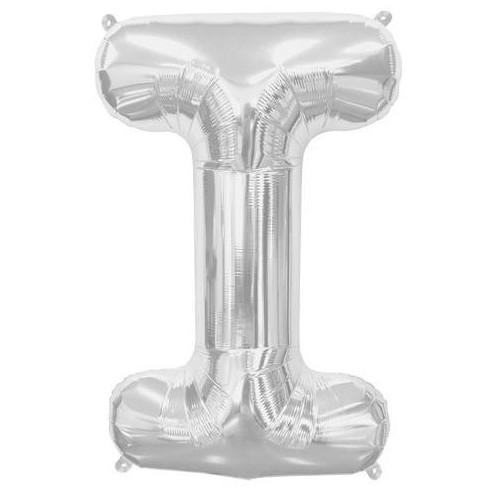 Balon Folie, Litera I, Argintiu - 15 cm - nuria.store.ro