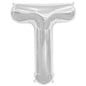 Balon Folie, Litera T, Argintiu - 15 cm - nuria.store.ro