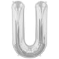 Balon Folie, Litera U, Argintiu - 15 cm - nuria.store.ro