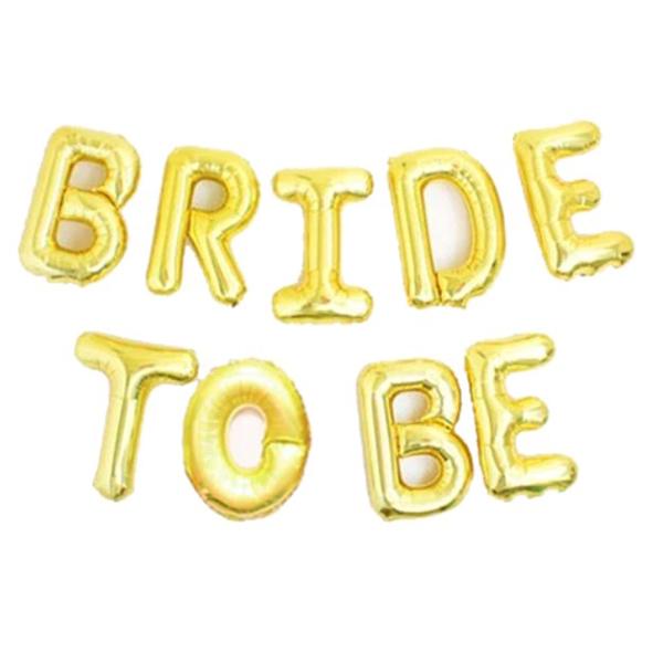 Balon Folie, Set Litere "Bride to be", Auriu - 40 cm - nuria.store.ro