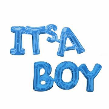 Balon Folie, Set Litere "It's a Boy", Albastru - 40 cm - nuria.store.ro