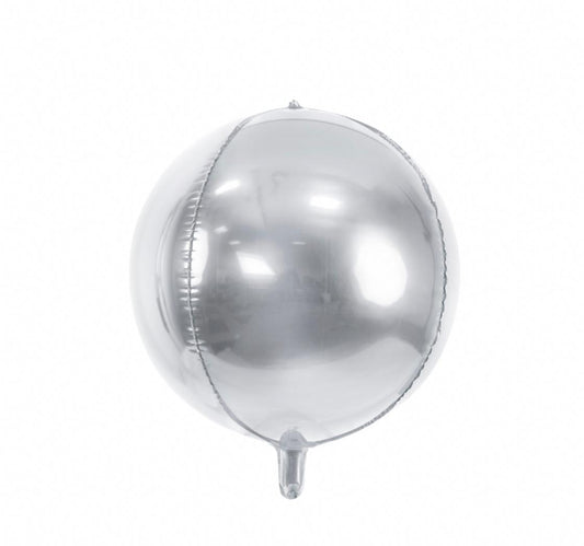 Balon Folie Sfera, Argintiu - 80 cm - nuria.store.ro