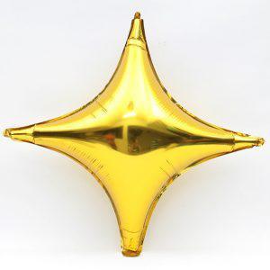 Balon Folie Forma Stea 4 colturi, Auriu - nuria.store.ro