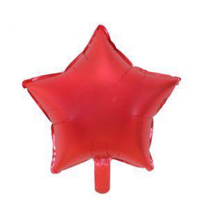 Baloane Folie Forma Stea 5 colturi, Rosu Mat - nuria.store.ro