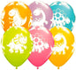 Baloane Latex cu Dinozauri Veseli, Multicolor - Set 5 buc - 30 cm - nuria.store.ro