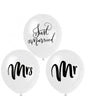 Baloane Albe Latex Mr , Mrs Just Married - Set 5 buc - 30 cm - nuria.store.ro