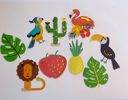 Banner Decorativ Party Exotic - 9 Decoratiuni - nuria.store.ro