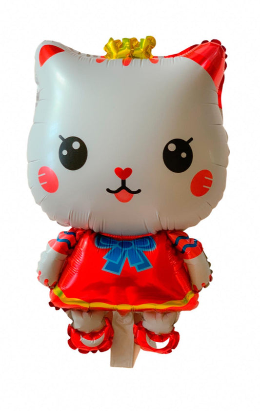 Balon Folie Figurina, Pisicuta, Rosu - 65/45 cm - nuria.store.ro