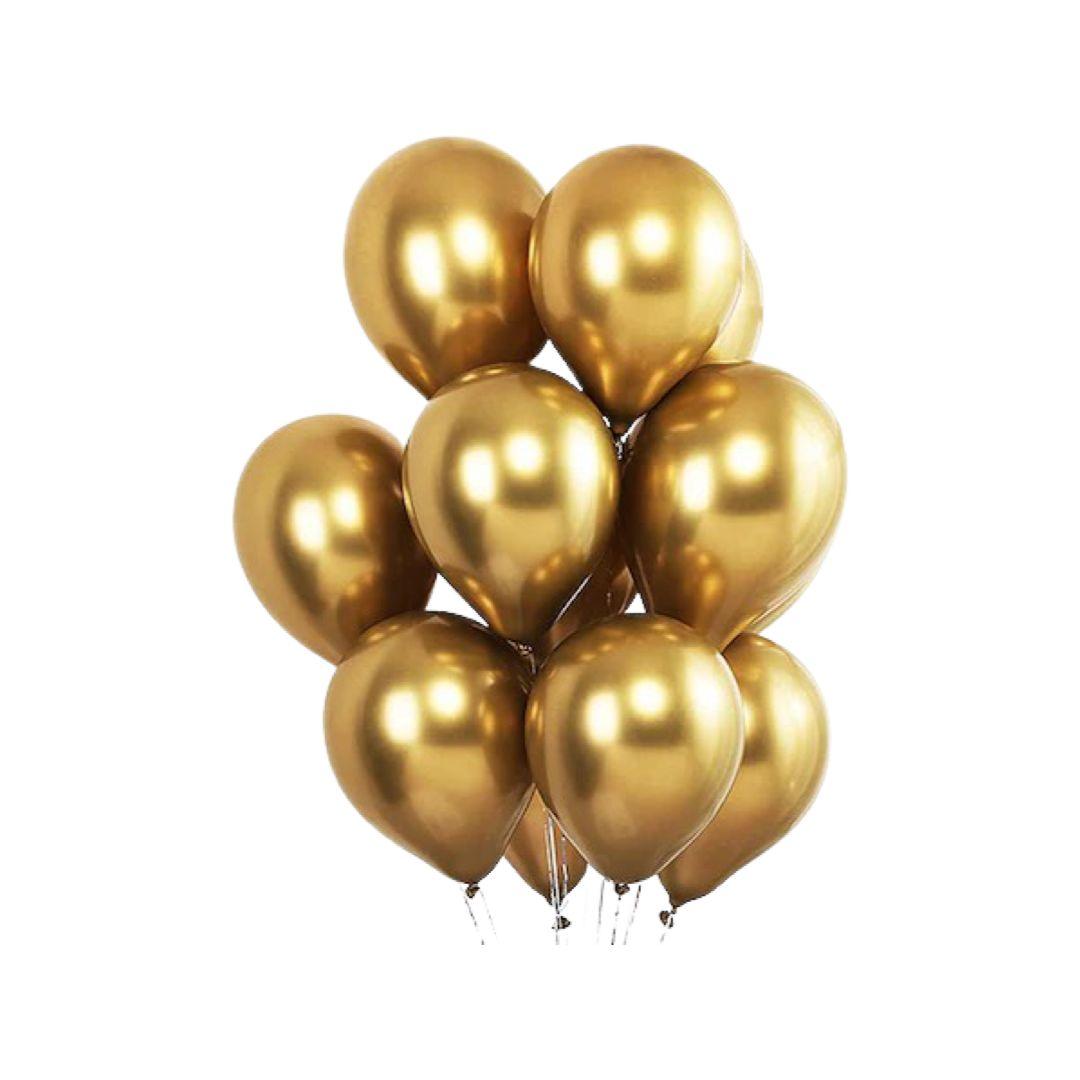 Baloane Latex Cromate Auriu, cod 145 - 30 cm - Set 50 buc - nuria.store.ro