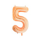 Baloane Folie Piersica Cifra 5 - 100cm - nuria.store.ro