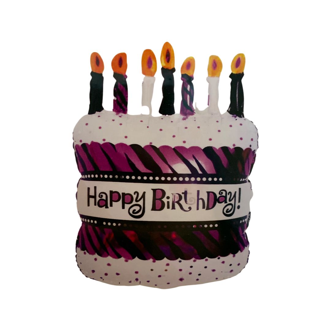 Balon Folie, Figurina Tort cu Lumanari - 84 cm - nuria.store.ro